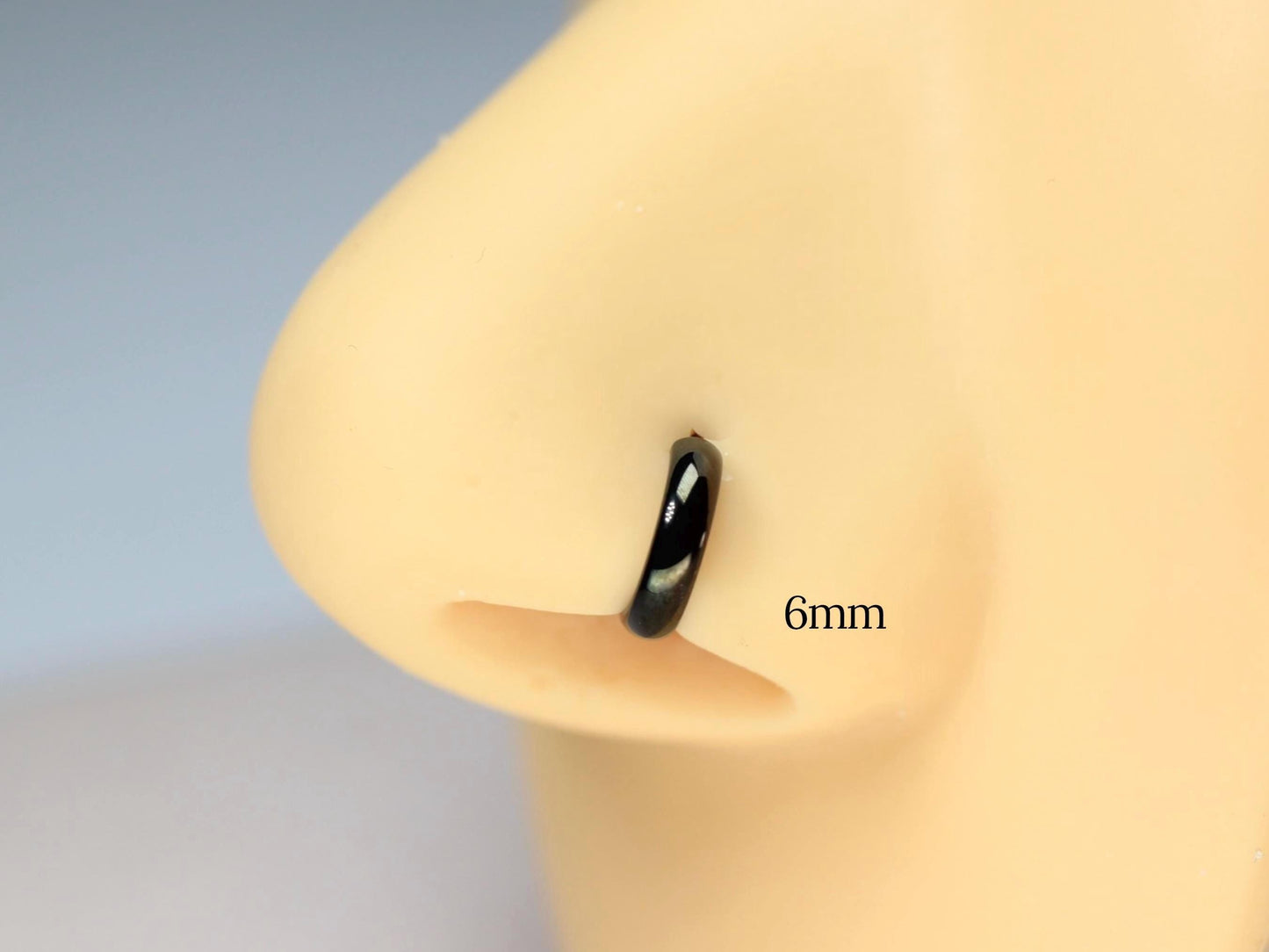 20g Chunky Nose Ring, Implant Grade Titanium Black Thick Nose Hoop Clicker Ring Piercing, Minimalist Body Jewelry