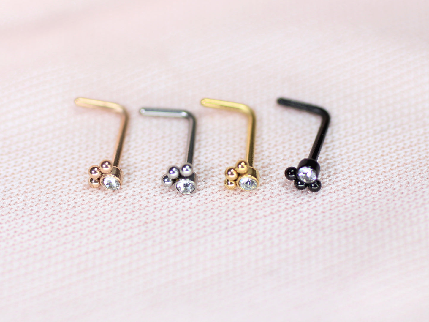 20G Paw Nose Stud – L Shape Nose Piercing Ring, Dainty Paw Print Nose Stud Jewelry.