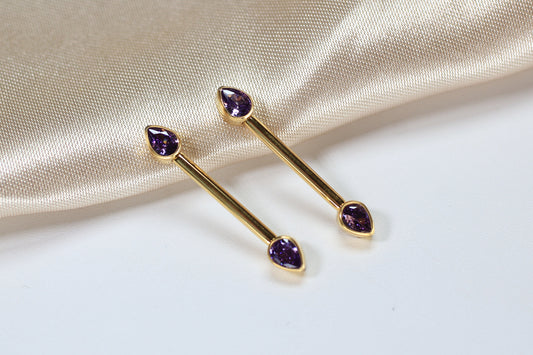 Purple Titanium Internally Threaded Nipple Barbell.