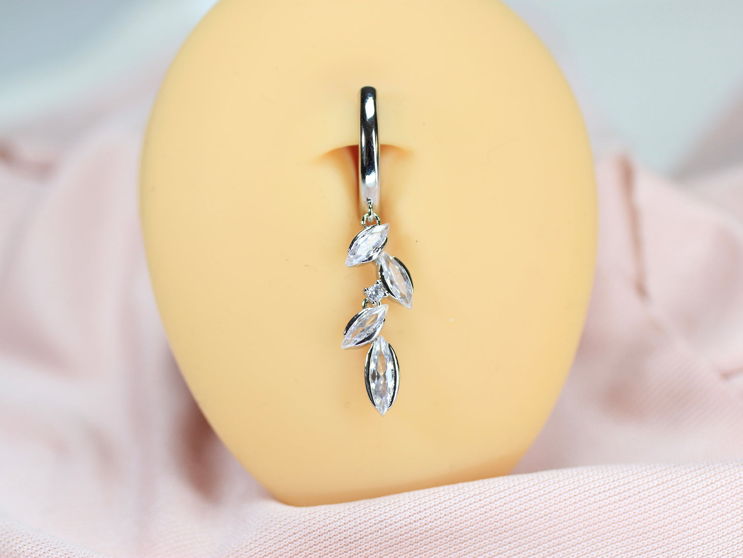 Dangling Vine Leaf Belly Clicker Ring