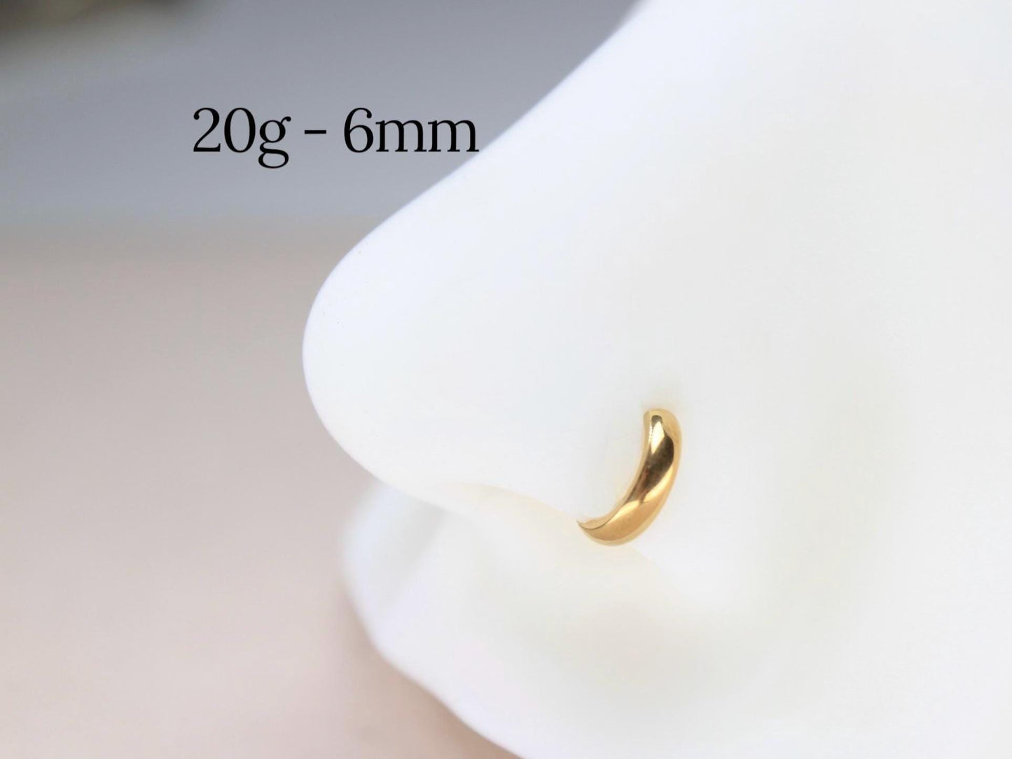 20g Titanium Gold Chunky/Thick  Nose Hoop Ring.