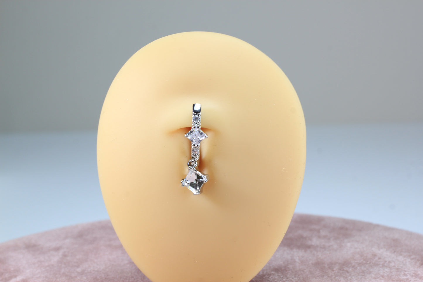 14g Silver Dangling Belly Ring.