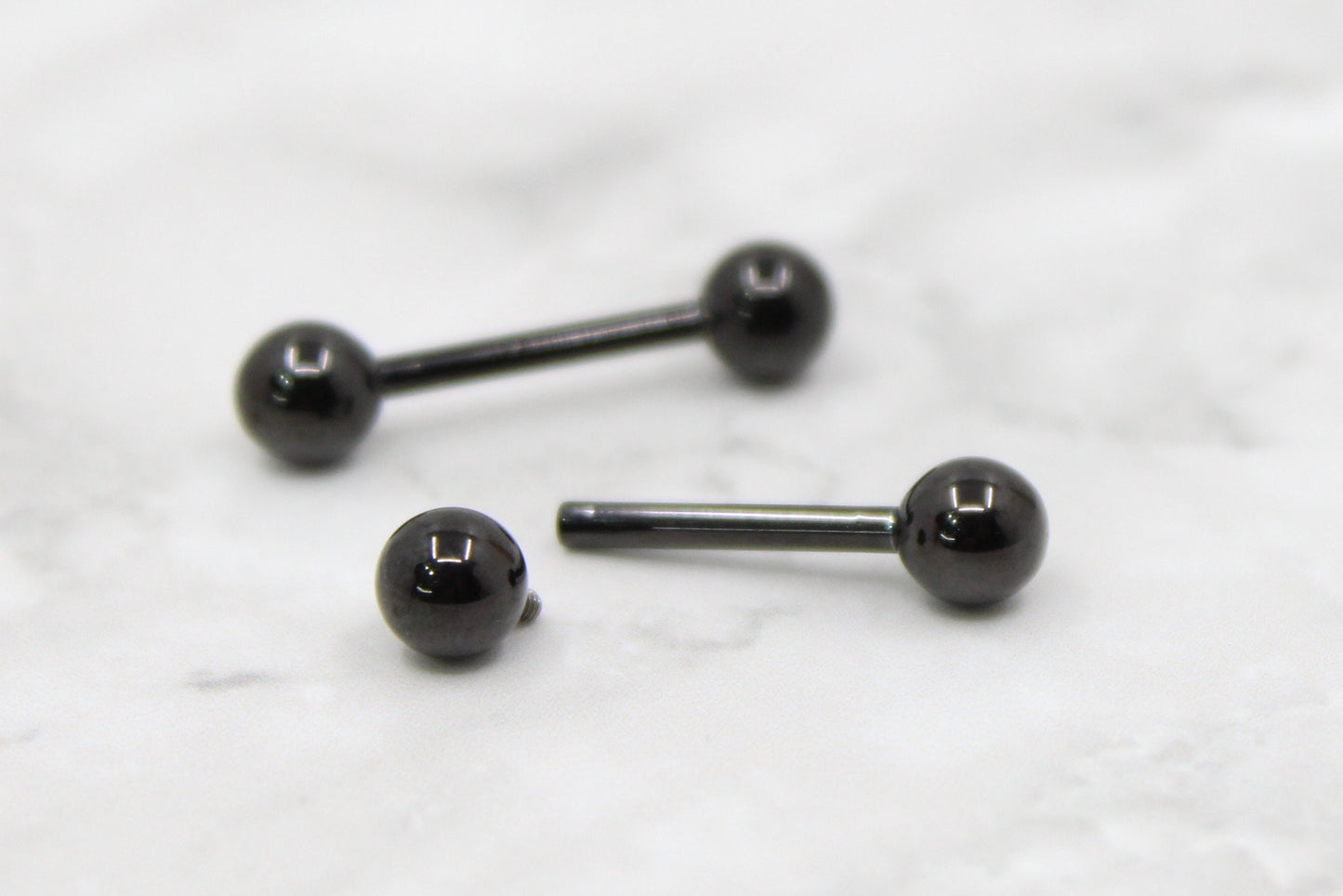 Titanium Black Nippe Ring, Plain Black Titanium Internally Threaded Nipple Piericng Barbell Jewelry,14G Nipple Barbell Body Piercing Jewelry