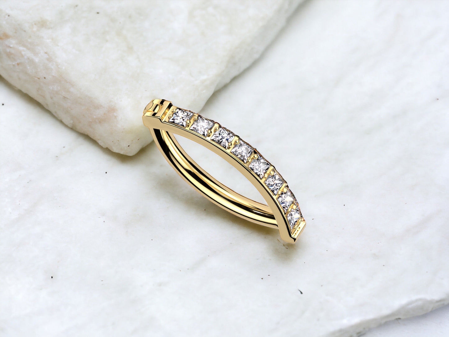 Dainty Gold titanium Belly Clicker Ring