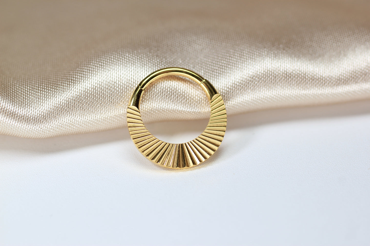Gold Titanium Faceted Septum Ring.