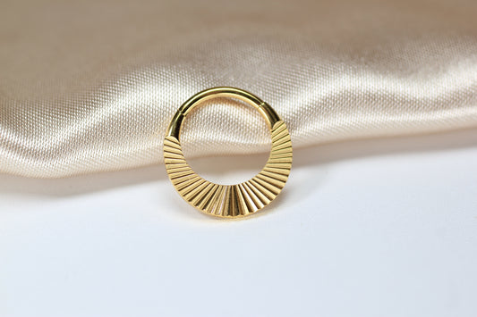 Gold Titanium Faceted Septum Ring.