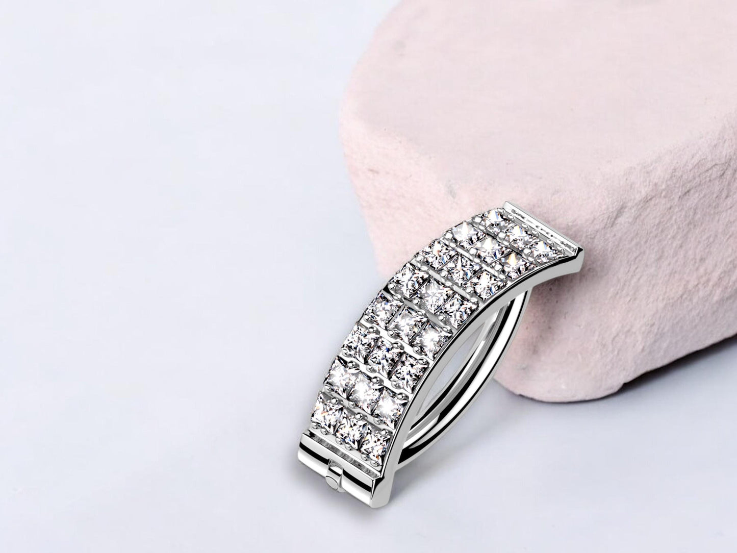 Titanium Silver Belly Clicker Ring, Triple Line Gem Belly Piercing Clicker Ring Jewelry, Minimalist Navel Piercing, 14G Belly Body Jewlery