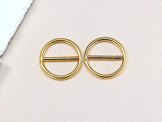 Titanium Nipple Clicker Ring, 14g Gold Nipple Hoop Barbell Piercing, Minimalist Body Jewelry