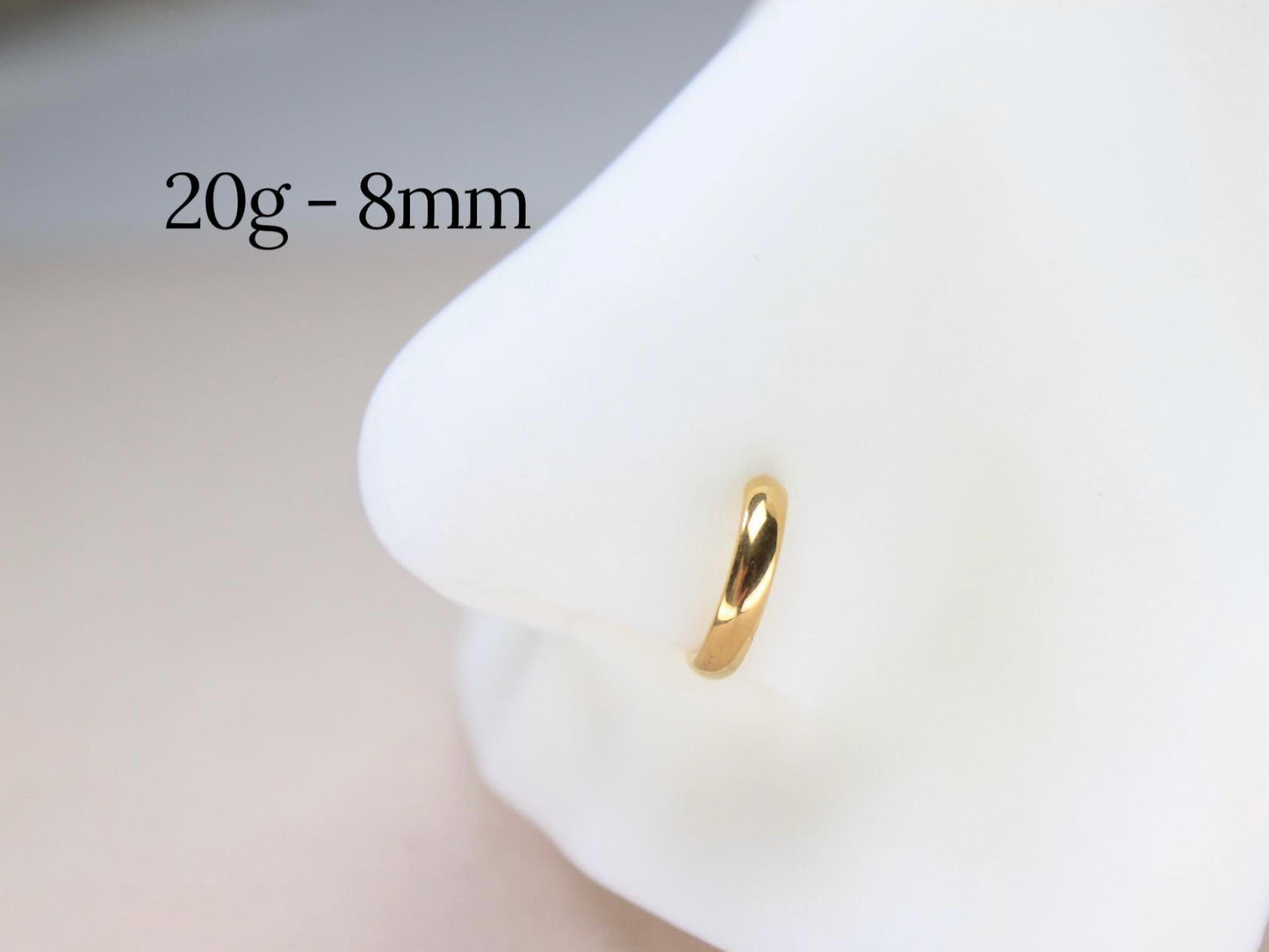 20g Titanium Gold Chunky/Thick  Nose Hoop Ring.