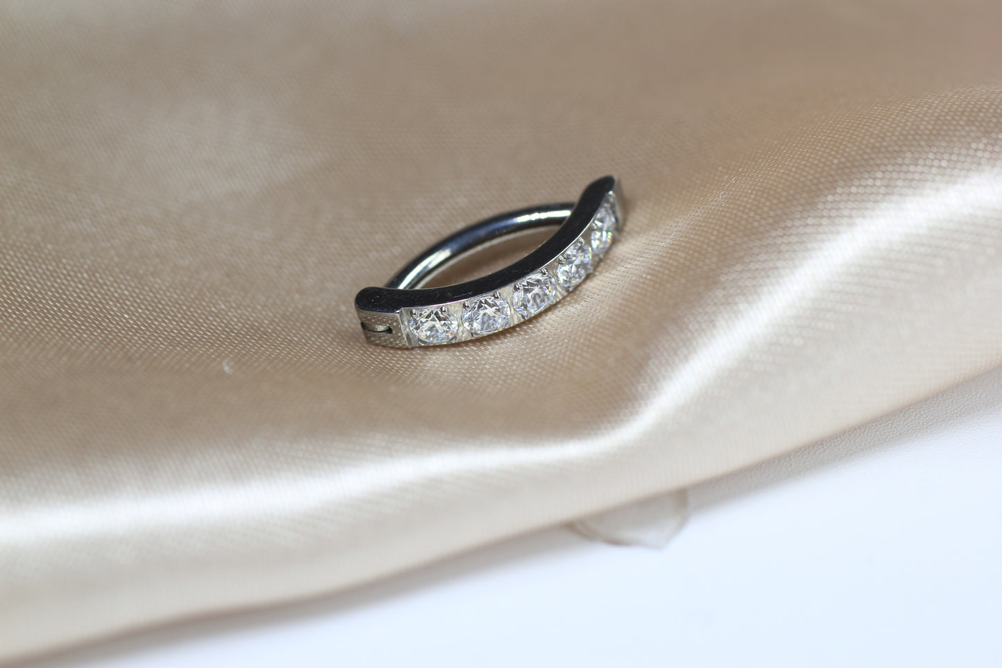 Silver Titanium Belly Clicker Ring.