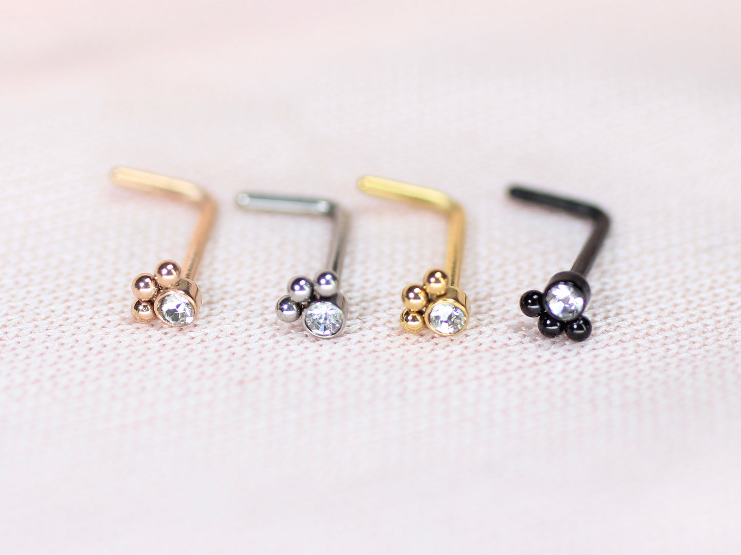20G Paw Nose Stud – L Shape Nose Piercing Ring, Dainty Paw Print Nose Stud Jewelry.