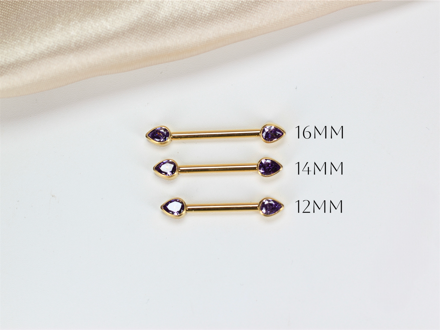 Purple Titanium Internally Threaded Nipple Barbell.