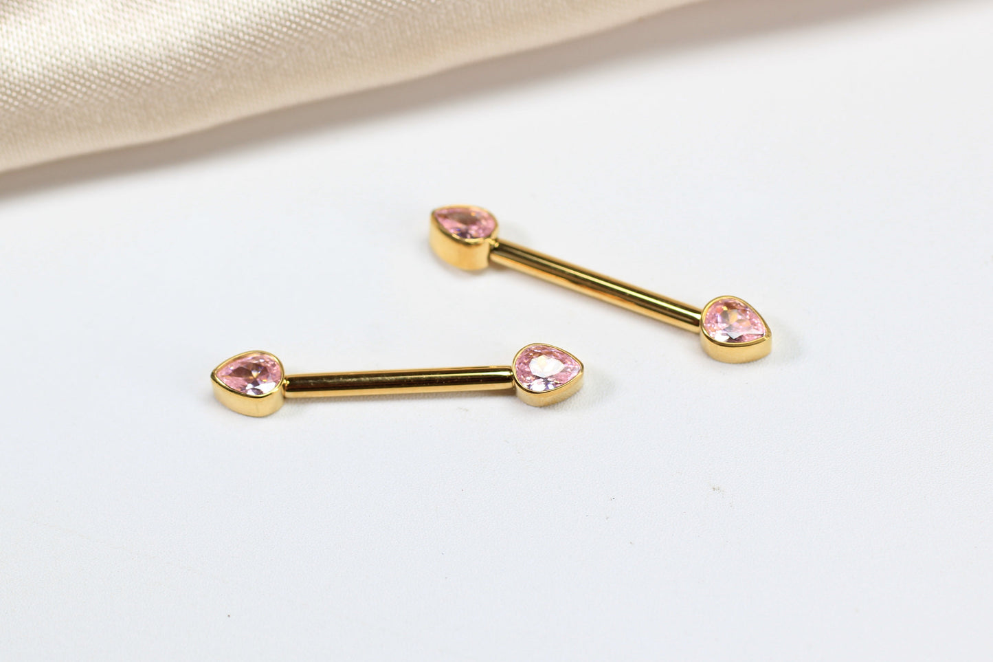 Titanium Internally Threaded Pink Nipple Barbell.