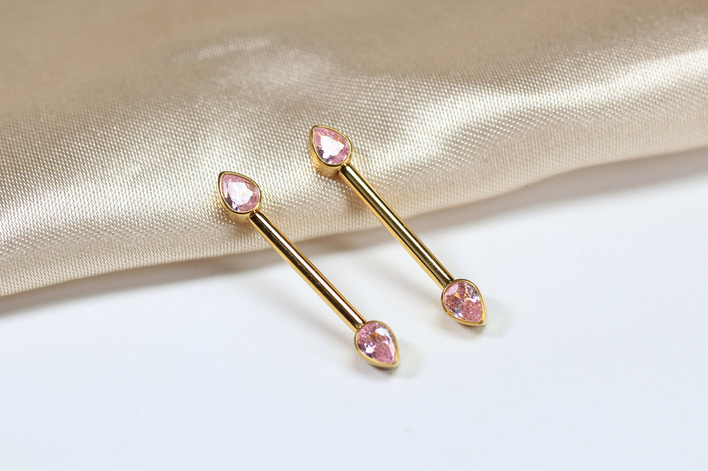 Titanium Internally Threaded Pink Nipple Barbell.