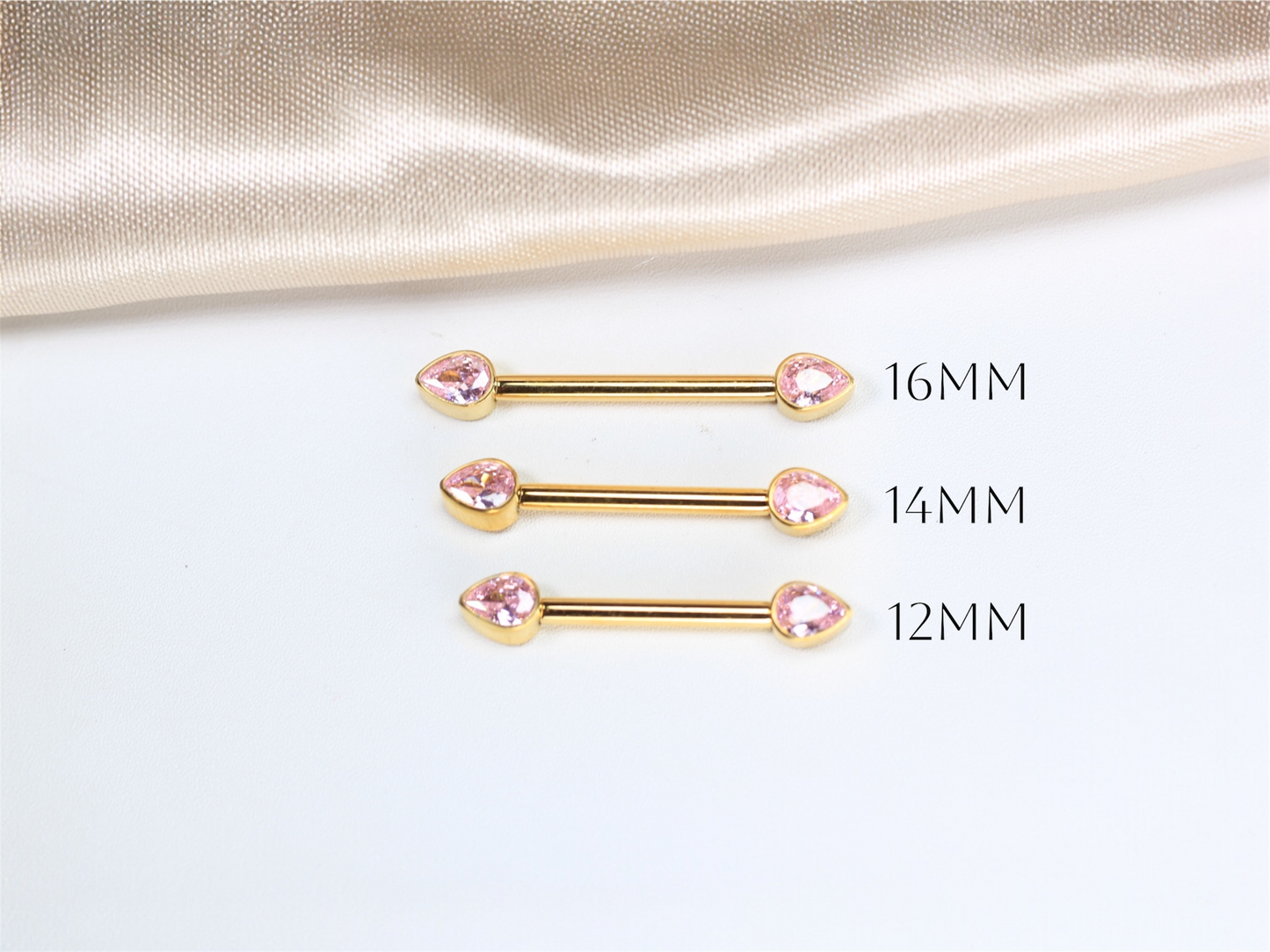 Titanium Internally Threaded Pink Nipple Barbell.