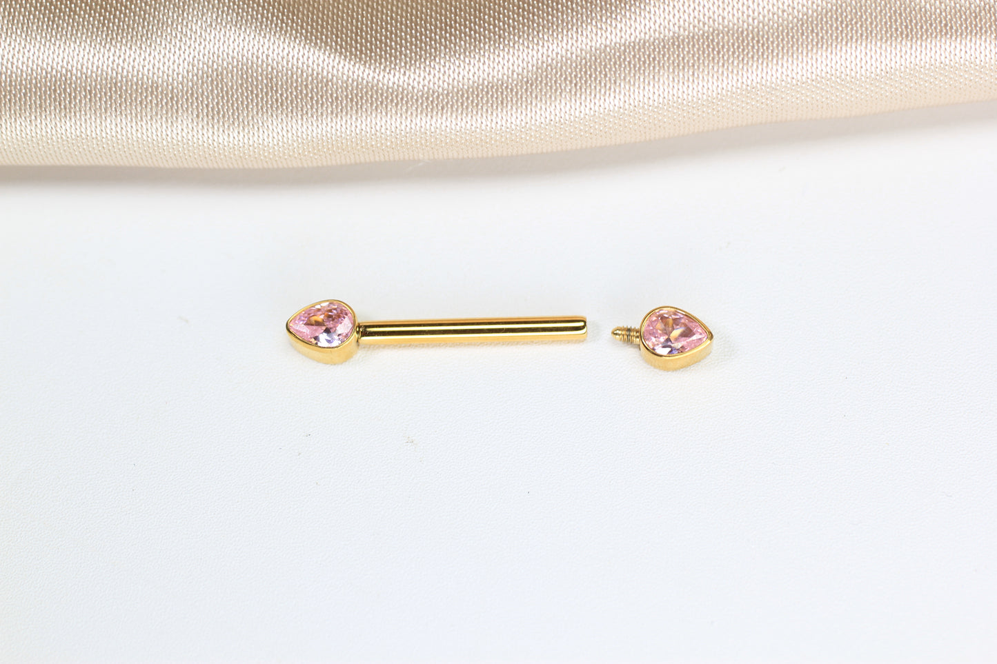 Titanium Internally Threaded Pink Nipple Barbell.