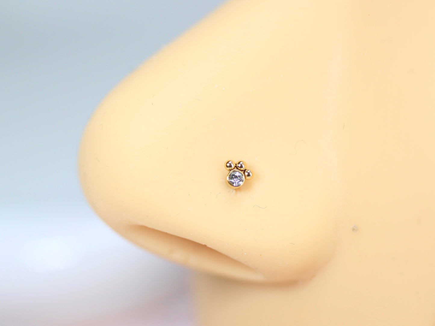 20G Paw Nose Stud – L Shape Nose Piercing Ring, Dainty Paw Print Nose Stud Jewelry.