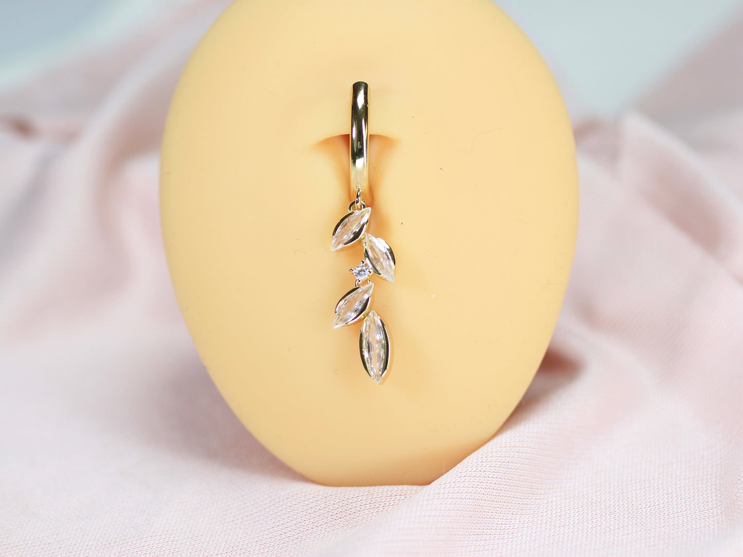 Dangling Vine Leaf Belly Clicker Ring