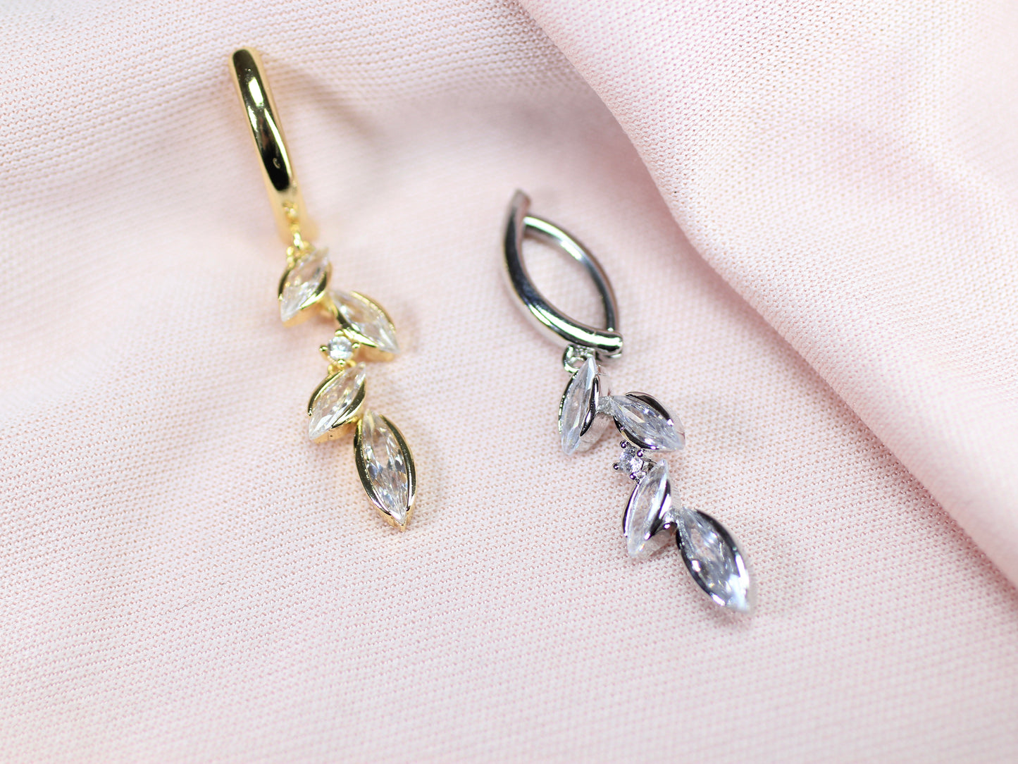 Dangling Vine Leaf Belly Clicker Ring