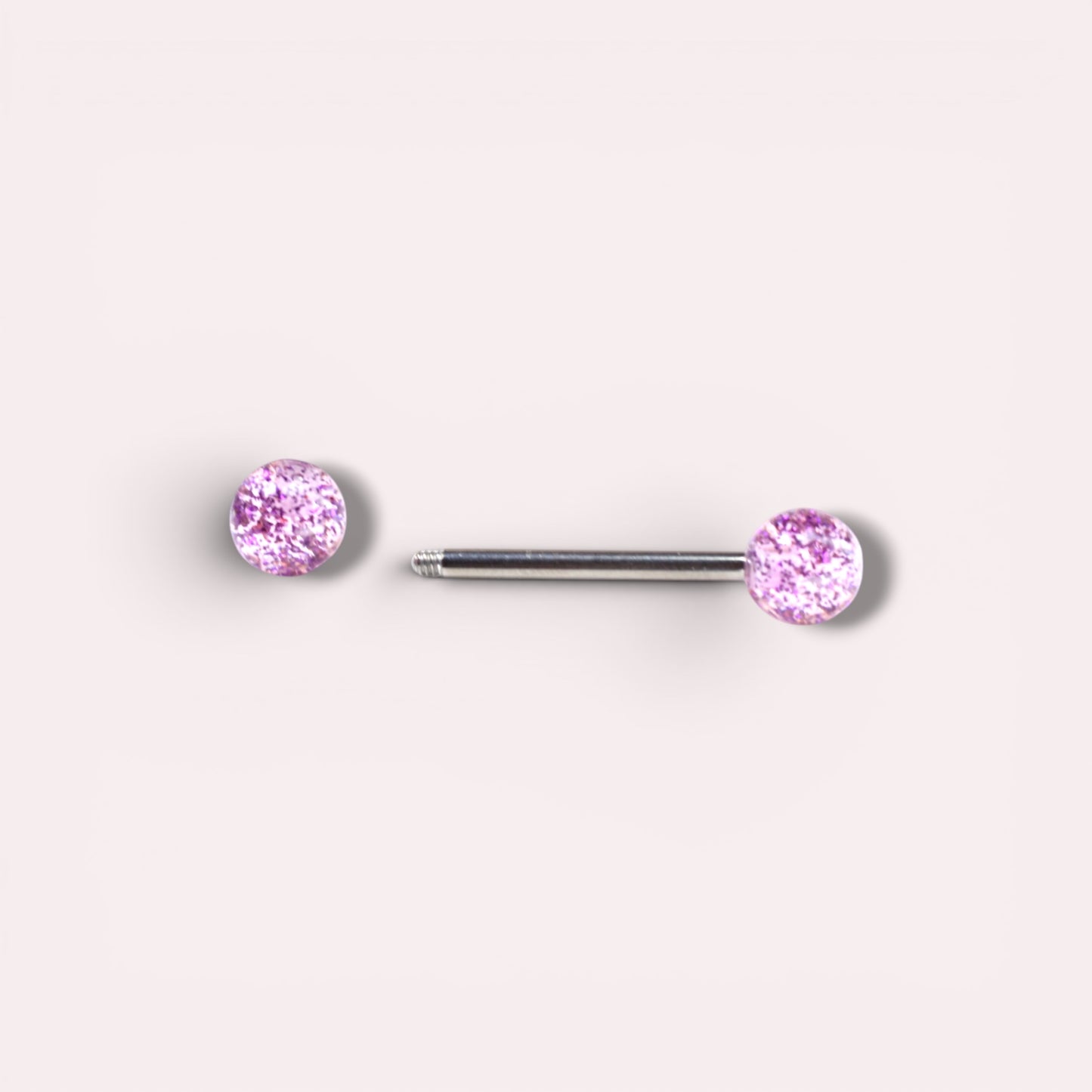Glitter End Titanium Nipple Barbell.