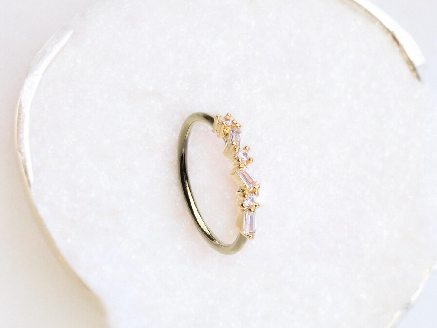 20g Pink Baguette Nose Ring Hoop.  Zig Zag Decor Bendable Nose Ring. Nose Piercing jewelry.
