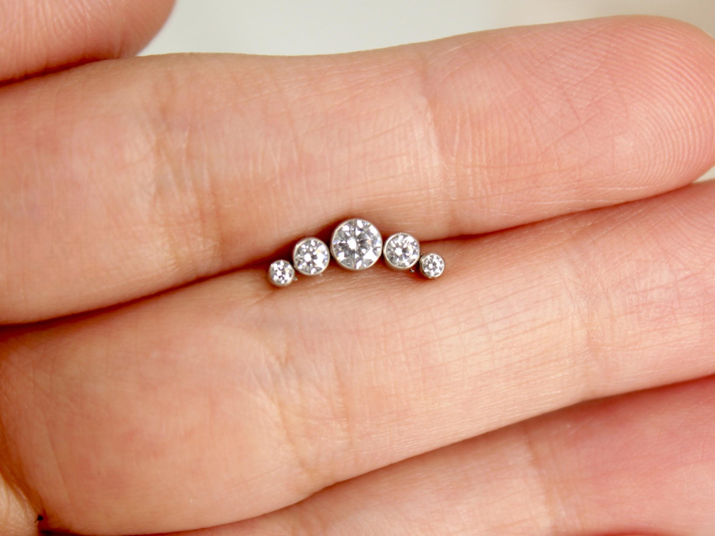 Titanium Threadless Silver Flat Back Earring, 18G Push In Labret Monroe Piercing,8mm Cartilage Piercing,Conch Piercing, Ear Piercing Jewelry