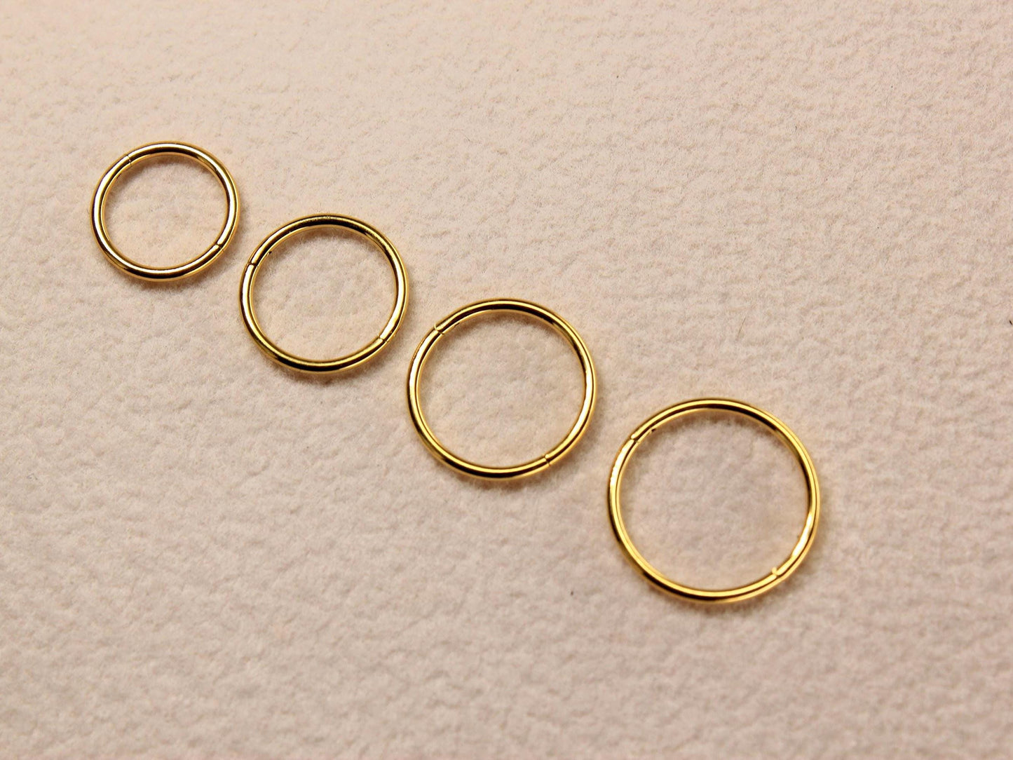 Titanium Nose Hoop Clicker Ring, 20g Dainty Gold Nose Ring Piercing, Plain Gold Nose Ring Body Jewelry