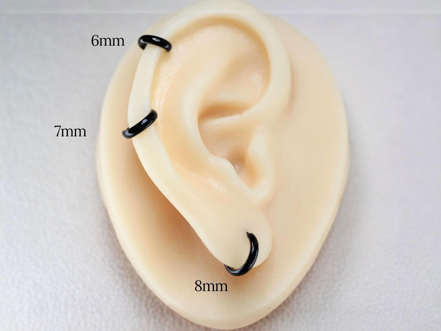 20g Chunky Nose Ring, Implant Grade Titanium Black Thick Nose Hoop Clicker Ring Piercing, Minimalist Body Jewelry