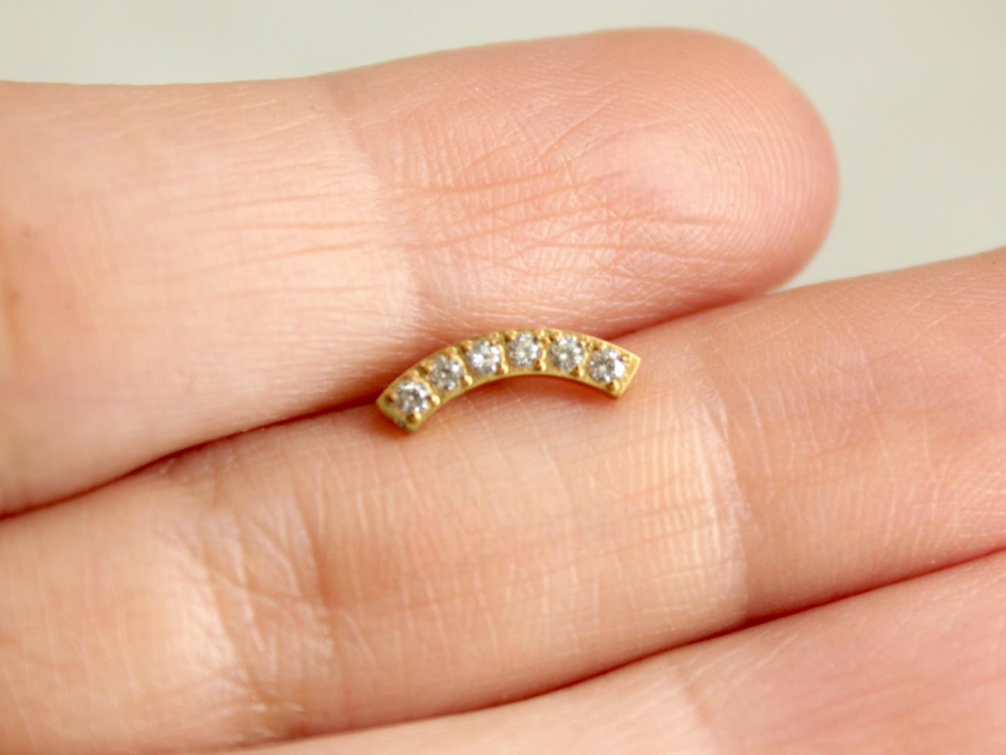 Gold Cartilage Flat Back Stud with Stones.