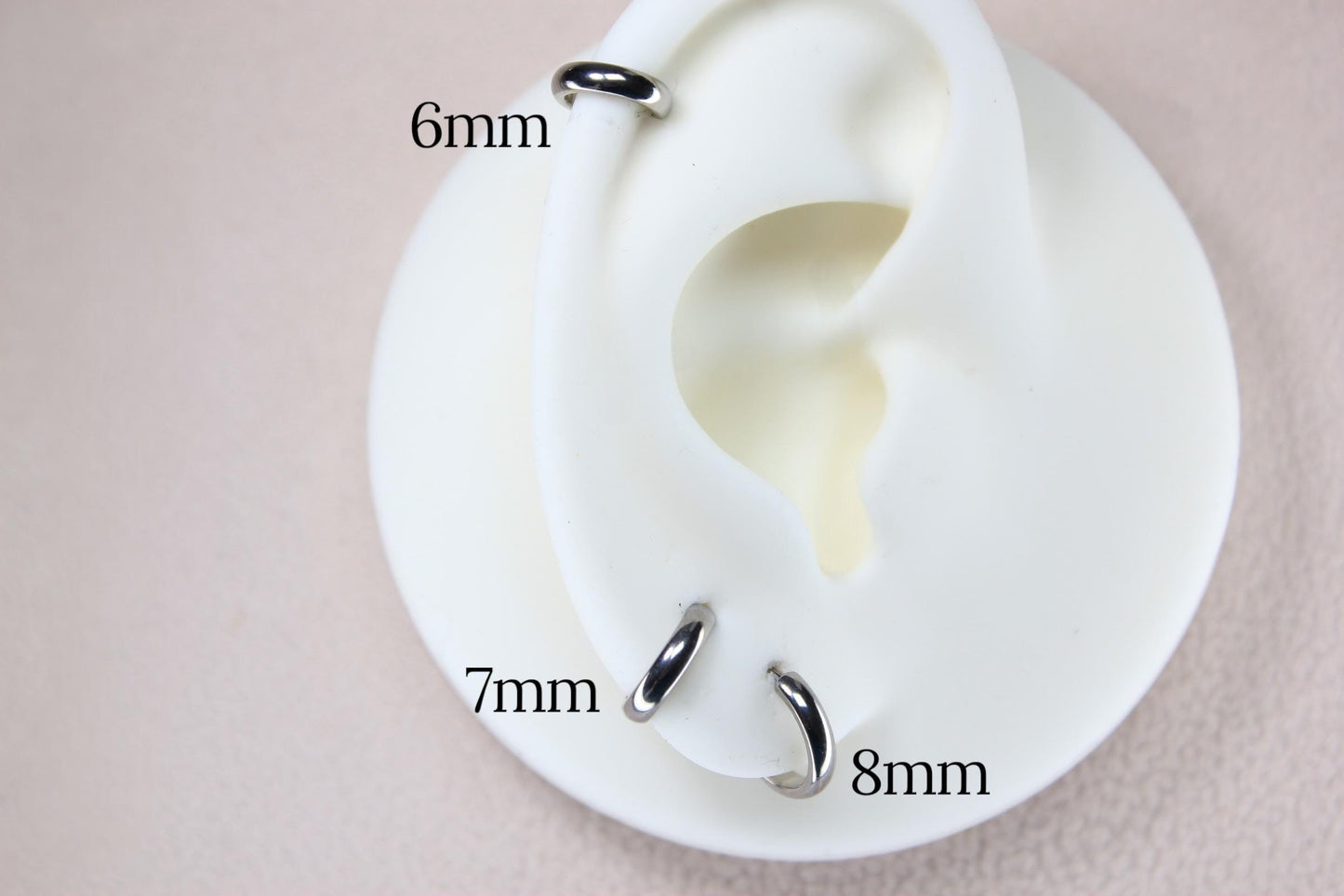 20g Titanium  Silver Chunky Nose Hoop Ring.