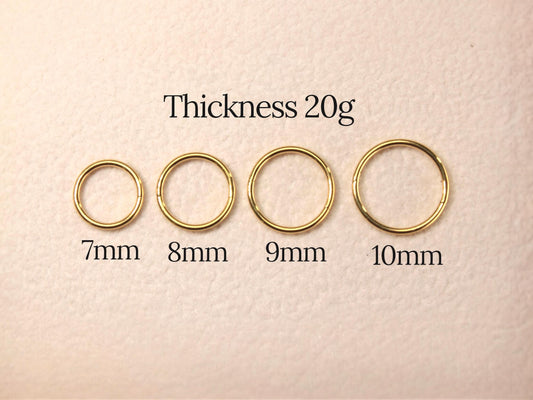 Titanium Nose Hoop Clicker Ring, 20g Dainty Gold Nose Ring Piercing, Plain Gold Nose Ring Body Jewelry