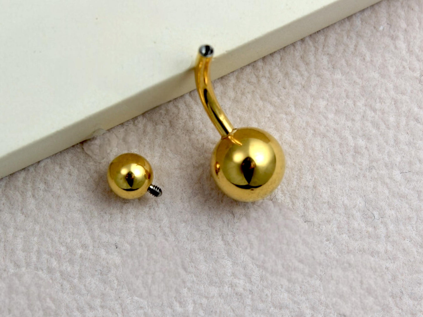 Titanium Belly Button Ring, 14G Plain Gold Belly Ring, Dainty Belly Piercing Jewelry, Minimalist Gold Belly Ring, Navel Piercing Jewelry.