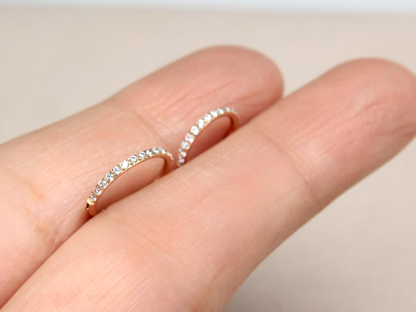 Rose Gold Nose Hoop Ring, 20g Dainty Nose Clicker Ring Stud, Nose Piercing Jewelry, Sparkling Gem Nose Hoop Ring, Cartilage Hoop Ring