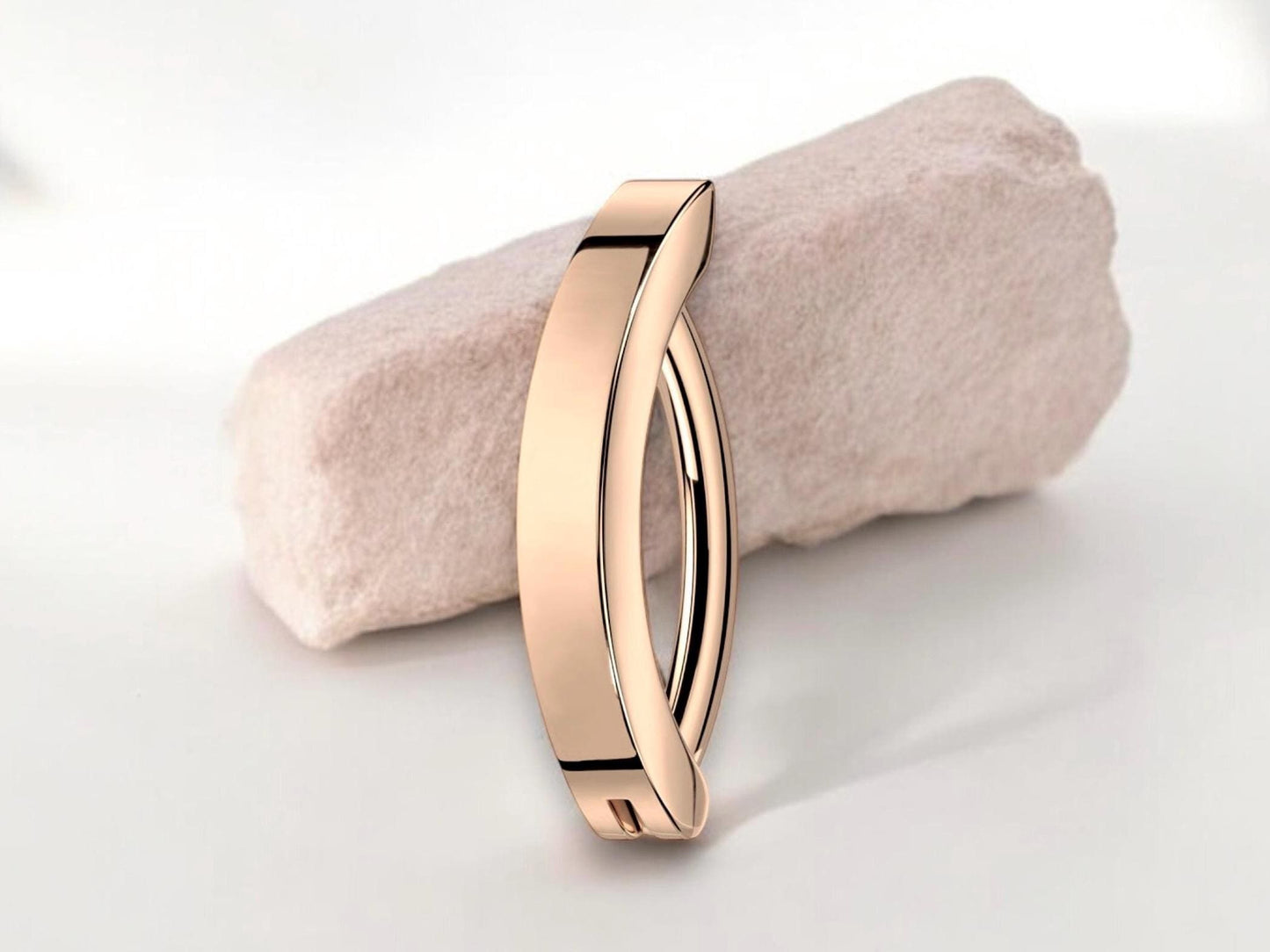 14g Titanium Rose Gold Belly Clicker Ring,Plain Rose Gold Belly Ring Hoop Jewelry,Minimalist Belly Piercing Jewelry, Solid Navel Piercing
