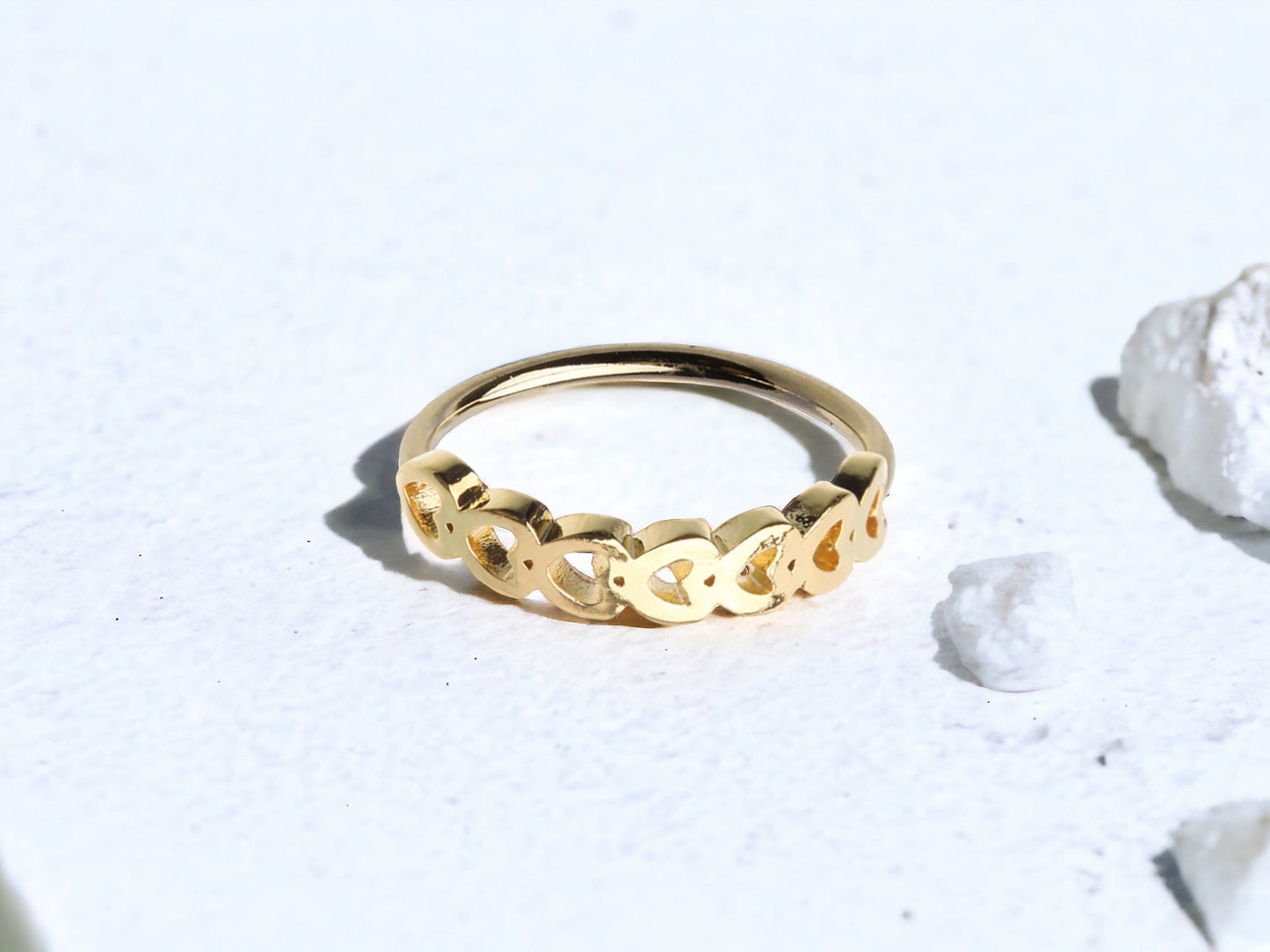Heart Nose Ring, Multiple Linked Heart Nose Piercing Hoop Ring, 20g Nose Piercing Body Jewelry