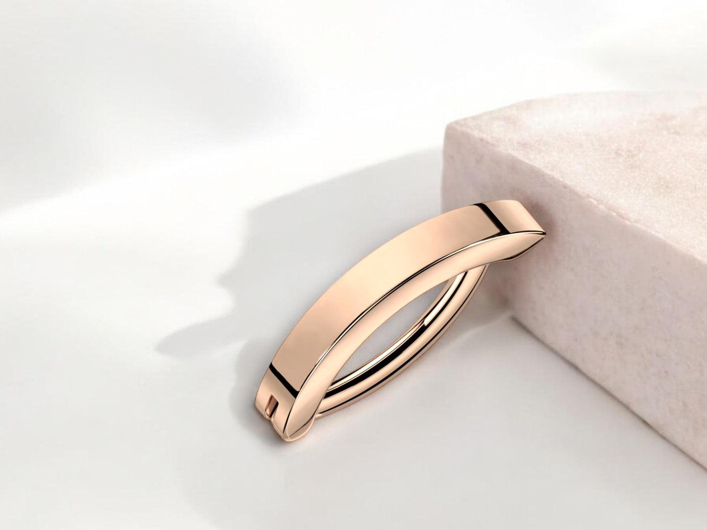 14g Titanium Rose Gold Belly Clicker Ring,Plain Rose Gold Belly Ring Hoop Jewelry,Minimalist Belly Piercing Jewelry, Solid Navel Piercing
