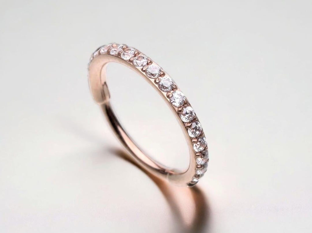20g Nose Hoop Ring, Dainty Rose Gold Nose Cartilage Helix Lobe Daith Piercing Hoop Ring, Multipurpose Clicker Ring Jewelry