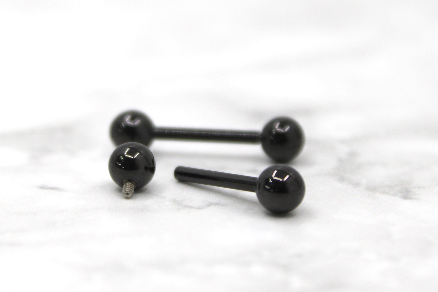 Titanium Black Nippe Ring, Plain Black Titanium Internally Threaded Nipple Piericng Barbell Jewelry,14G Nipple Barbell Body Piercing Jewelry