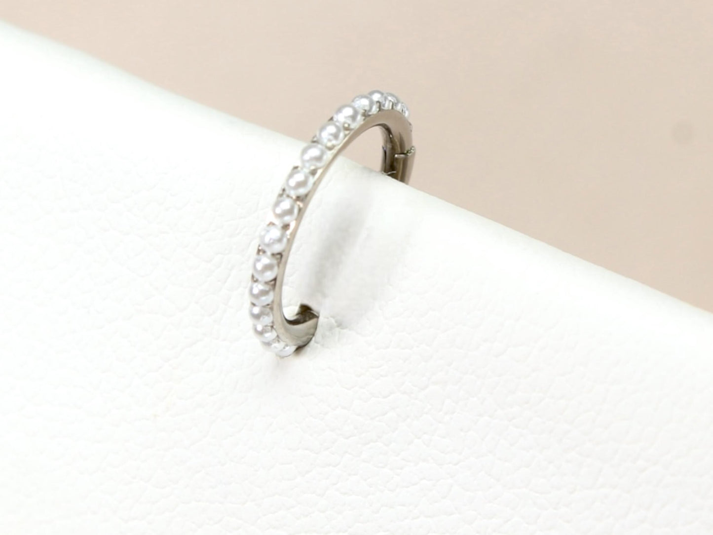 16G Titanium Nose Hoop Ring, Pearl Decor Nose Piercing Jewelry, Minimalist Nose Hoop Ring, Cartilage Piercing, Nose Piercing, Nose Jewelry