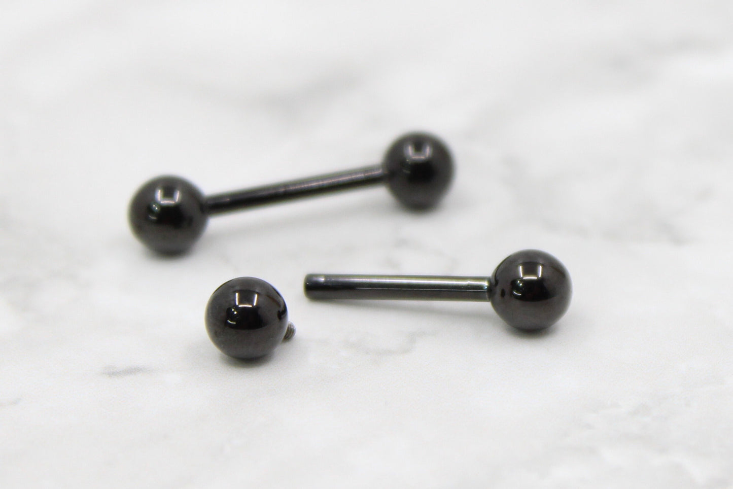 Titanium Black Nippe Ring, Plain Black Titanium Internally Threaded Nipple Piericng Barbell Jewelry,14G Nipple Barbell Body Piercing Jewelry