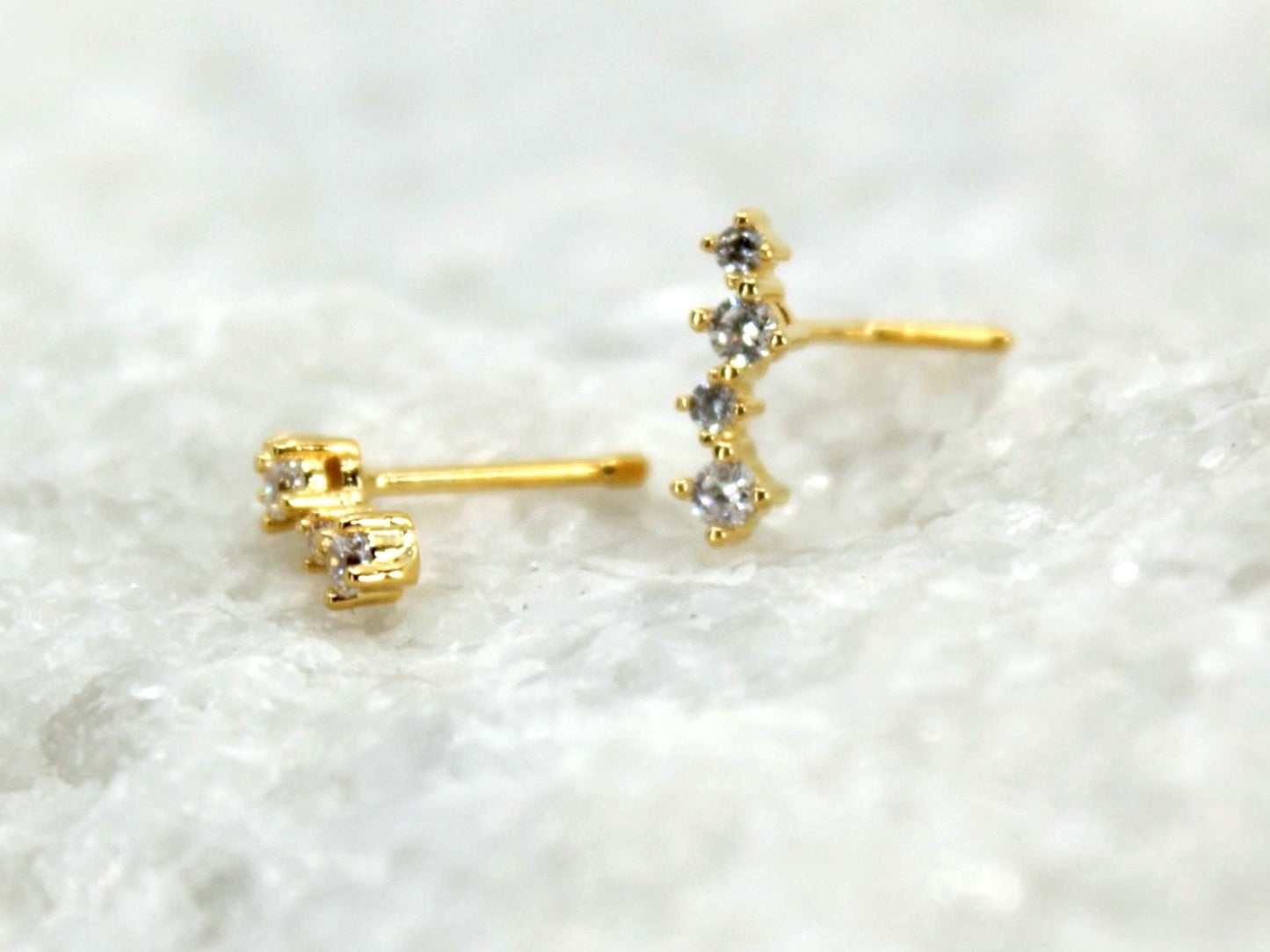 Gold Nose Stud, 20g Thin Zig Zag Gem Decor Nose Bone Stud L Shape Nose Piercing Stud, 20g Gold Nose Piercing Jewelry