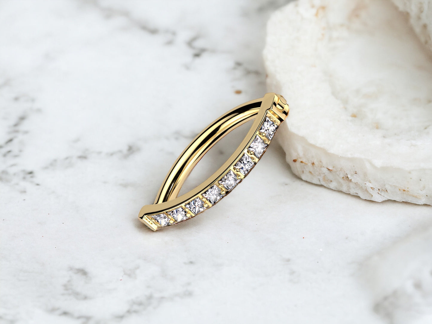 Dainty Gold titanium Belly Clicker Ring