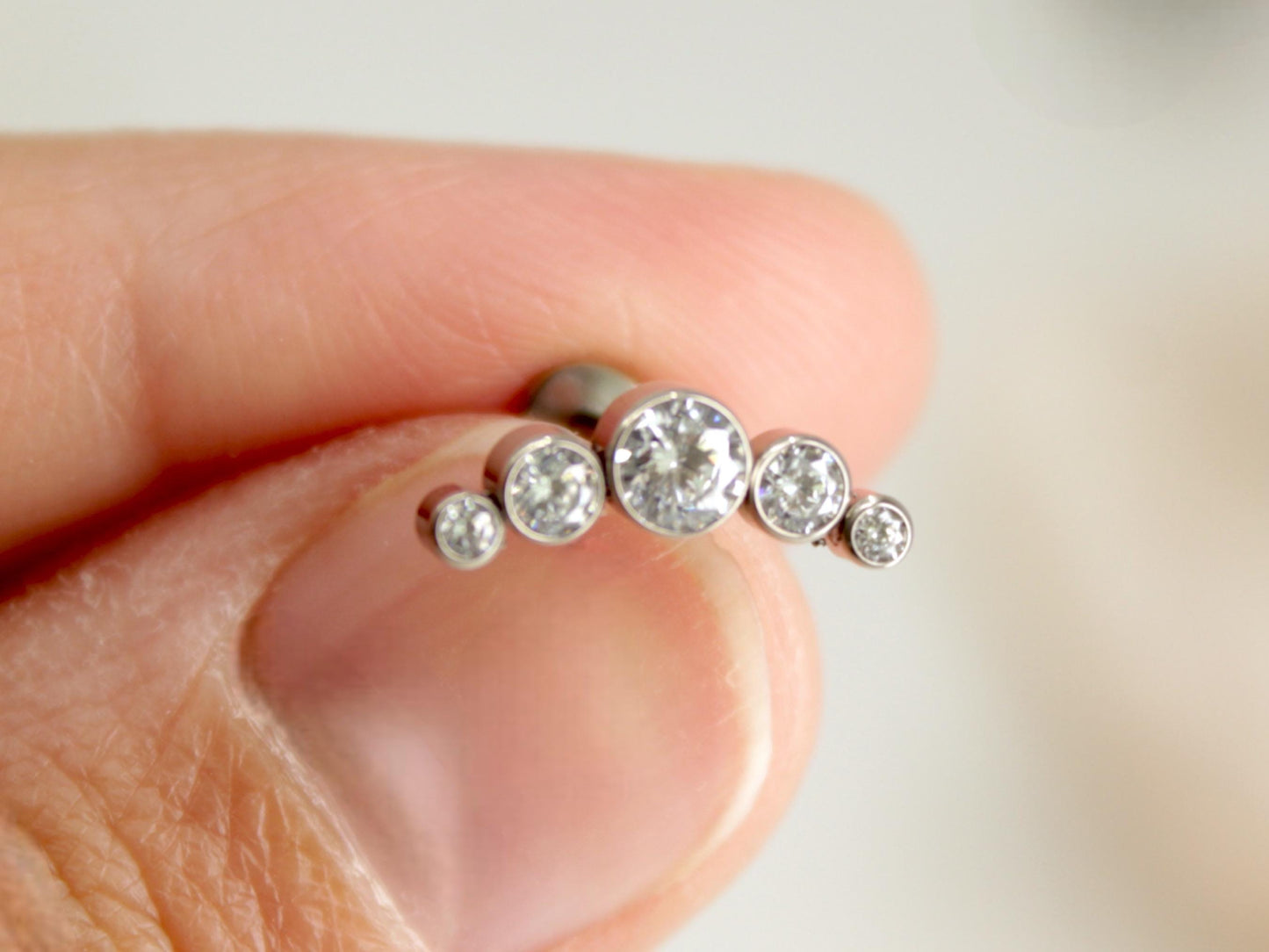 Titanium Threadless Silver Flat Back Earring, 18G Push In Labret Monroe Piercing,8mm Cartilage Piercing,Conch Piercing, Ear Piercing Jewelry