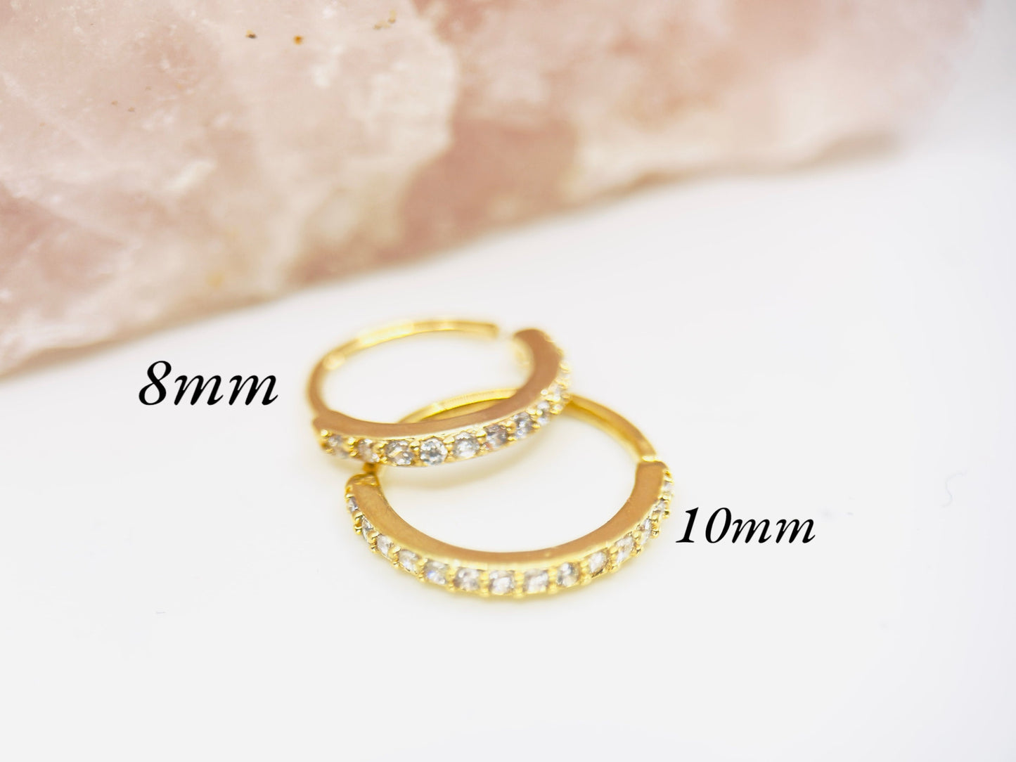 20g Gold Nose Ring, Simple Style Sparkle CZ Bendable Nose Hoop, Nose Piercing Jewelry Ring, Cartilage Earring, Multipurpose Hoop Ring