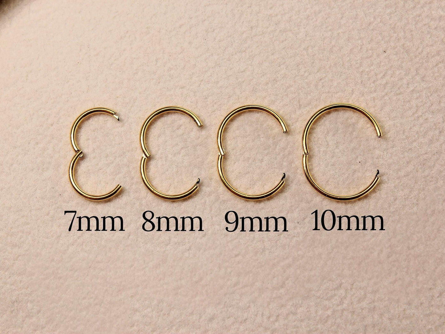 Titanium Nose Hoop Clicker Ring, 20g Dainty Gold Nose Ring Piercing, Plain Gold Nose Ring, Minimalist Body Jewelry