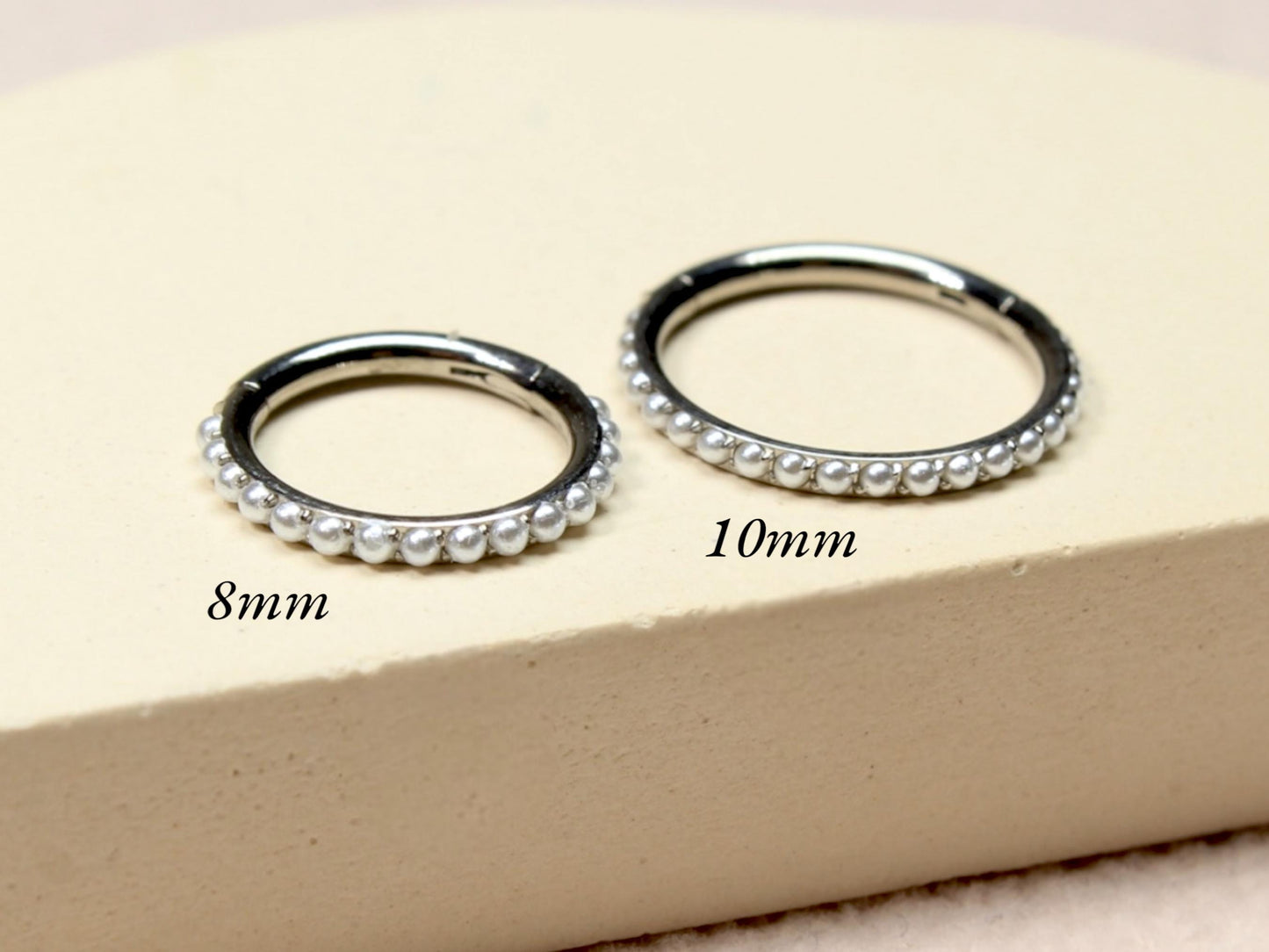16G Titanium Nose Hoop Ring, Pearl Decor Nose Piercing Jewelry, Minimalist Nose Hoop Ring, Cartilage Piercing, Nose Piercing, Nose Jewelry