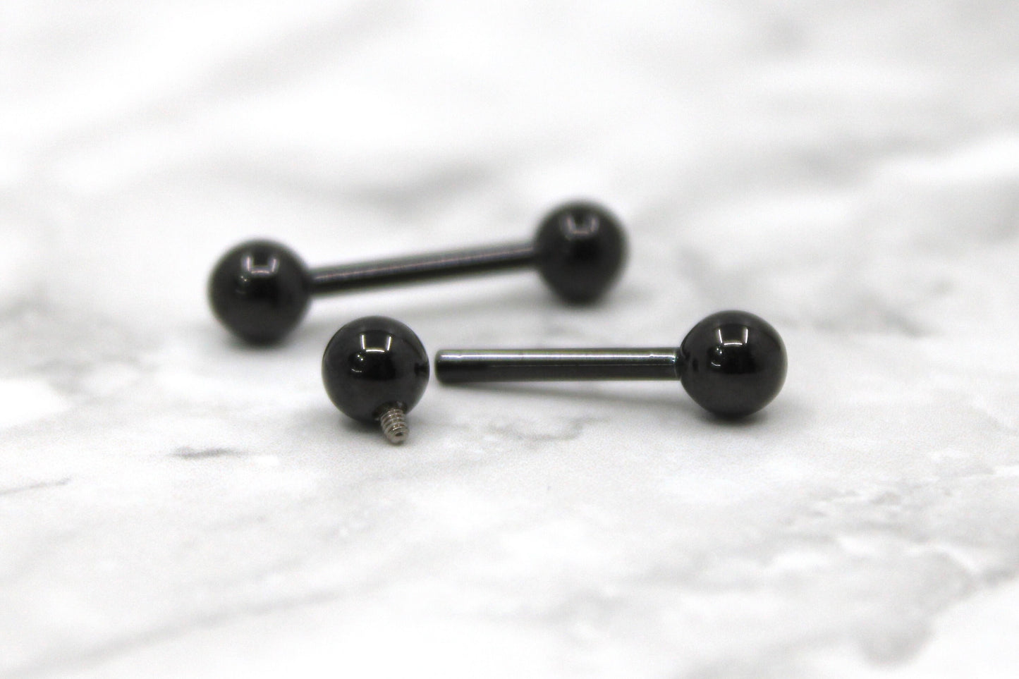 Titanium Black Nippe Ring, Plain Black Titanium Internally Threaded Nipple Piericng Barbell Jewelry,14G Nipple Barbell Body Piercing Jewelry