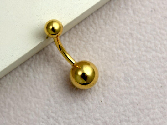 Titanium Belly Button Ring, 14G Plain Gold Belly Ring, Dainty Belly Piercing Jewelry, Minimalist Gold Belly Ring, Navel Piercing Jewelry.