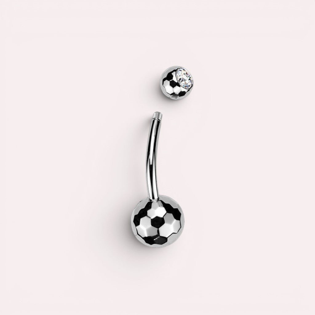 14G Titanium Belly Button Ring CZ Faceted Navel Piercing Jewelry