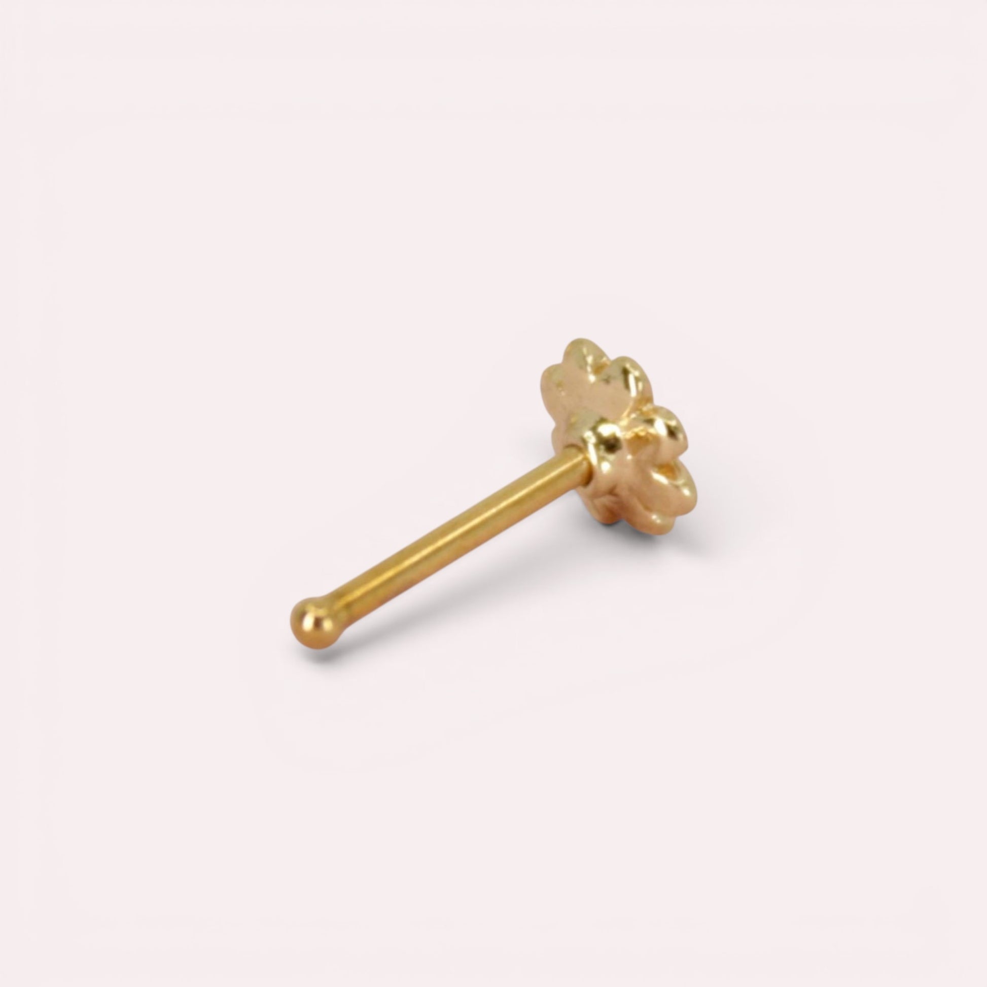 MKBodyJewelry 20g gold-tone surgical steel daisy flower nose bone stud with a ball end for everyday piercing wear.